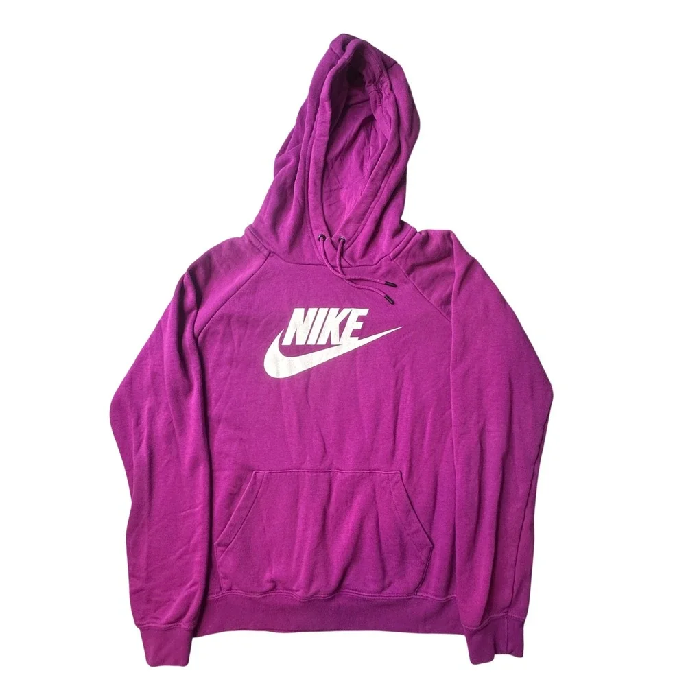 Nike Hoodie Womens Medium Purple BV4126-564 Sportswear Essential Logo Pullover